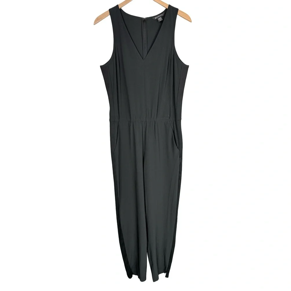 Athleta Black Brooklyn Jumpsuit Sleeveless 
Cropped Athleisure Size 10 Tall EUC - Picture 3 of 10